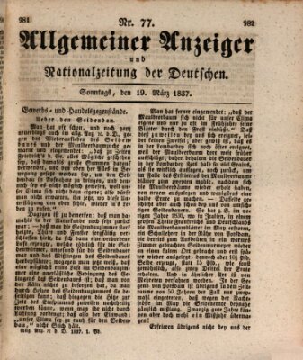 Allgemeiner Anzeiger und Nationalzeitung der Deutschen (Allgemeiner Anzeiger der Deutschen) Sonntag 19. März 1837