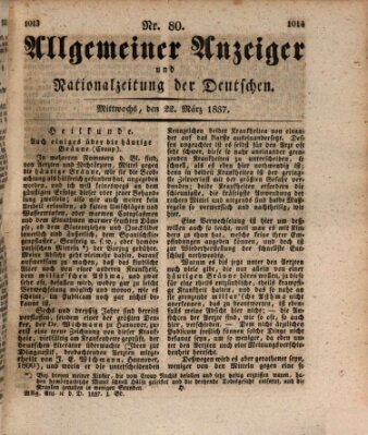 Allgemeiner Anzeiger und Nationalzeitung der Deutschen (Allgemeiner Anzeiger der Deutschen) Mittwoch 22. März 1837