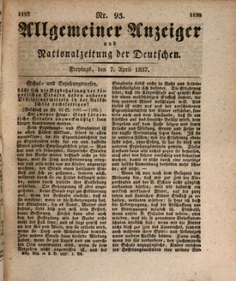 Allgemeiner Anzeiger und Nationalzeitung der Deutschen (Allgemeiner Anzeiger der Deutschen) Freitag 7. April 1837