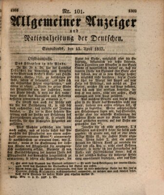 Allgemeiner Anzeiger und Nationalzeitung der Deutschen (Allgemeiner Anzeiger der Deutschen) Samstag 15. April 1837