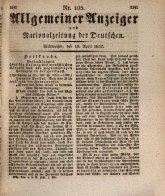 Allgemeiner Anzeiger und Nationalzeitung der Deutschen (Allgemeiner Anzeiger der Deutschen) Mittwoch 19. April 1837