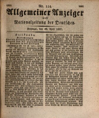 Allgemeiner Anzeiger und Nationalzeitung der Deutschen (Allgemeiner Anzeiger der Deutschen) Freitag 28. April 1837