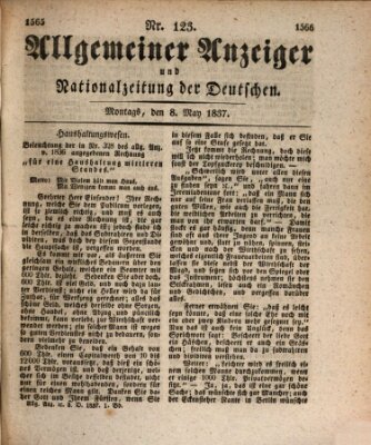 Allgemeiner Anzeiger und Nationalzeitung der Deutschen (Allgemeiner Anzeiger der Deutschen) Montag 8. Mai 1837