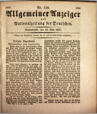 Allgemeiner Anzeiger und Nationalzeitung der Deutschen (Allgemeiner Anzeiger der Deutschen) Samstag 13. Mai 1837