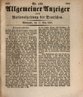 Allgemeiner Anzeiger und Nationalzeitung der Deutschen (Allgemeiner Anzeiger der Deutschen) Mittwoch 17. Mai 1837