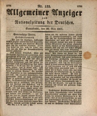 Allgemeiner Anzeiger und Nationalzeitung der Deutschen (Allgemeiner Anzeiger der Deutschen) Samstag 20. Mai 1837