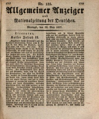 Allgemeiner Anzeiger und Nationalzeitung der Deutschen (Allgemeiner Anzeiger der Deutschen) Montag 22. Mai 1837