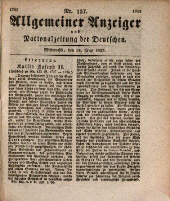 Allgemeiner Anzeiger und Nationalzeitung der Deutschen (Allgemeiner Anzeiger der Deutschen) Mittwoch 24. Mai 1837