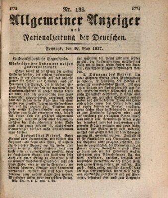 Allgemeiner Anzeiger und Nationalzeitung der Deutschen (Allgemeiner Anzeiger der Deutschen) Freitag 26. Mai 1837