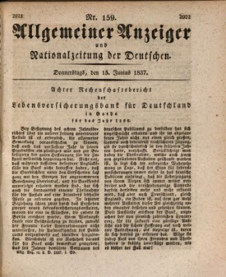 Allgemeiner Anzeiger und Nationalzeitung der Deutschen (Allgemeiner Anzeiger der Deutschen) Donnerstag 15. Juni 1837