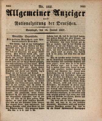 Allgemeiner Anzeiger und Nationalzeitung der Deutschen (Allgemeiner Anzeiger der Deutschen) Sonntag 18. Juni 1837