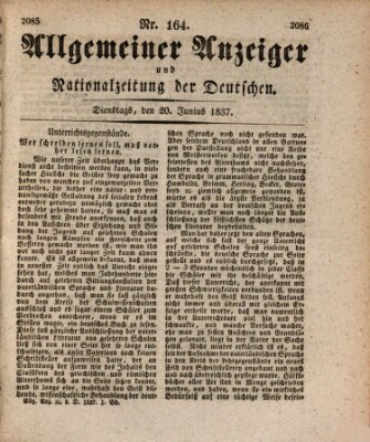 Allgemeiner Anzeiger und Nationalzeitung der Deutschen (Allgemeiner Anzeiger der Deutschen) Dienstag 20. Juni 1837