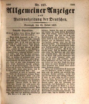 Allgemeiner Anzeiger und Nationalzeitung der Deutschen (Allgemeiner Anzeiger der Deutschen) Sonntag 23. Juli 1837