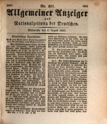 Allgemeiner Anzeiger und Nationalzeitung der Deutschen (Allgemeiner Anzeiger der Deutschen) Mittwoch 2. August 1837