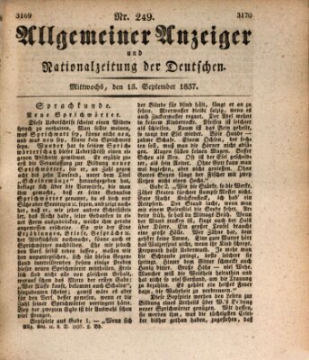 Allgemeiner Anzeiger und Nationalzeitung der Deutschen (Allgemeiner Anzeiger der Deutschen) Mittwoch 13. September 1837