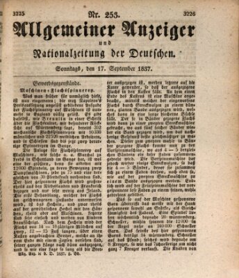 Allgemeiner Anzeiger und Nationalzeitung der Deutschen (Allgemeiner Anzeiger der Deutschen) Sonntag 17. September 1837