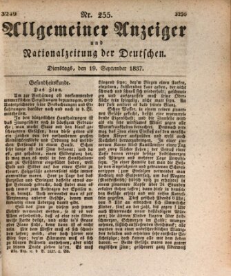 Allgemeiner Anzeiger und Nationalzeitung der Deutschen (Allgemeiner Anzeiger der Deutschen) Dienstag 19. September 1837