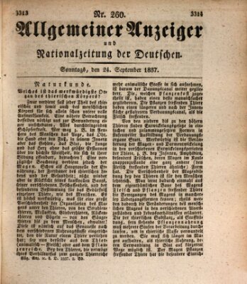 Allgemeiner Anzeiger und Nationalzeitung der Deutschen (Allgemeiner Anzeiger der Deutschen) Sonntag 24. September 1837