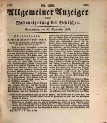 Allgemeiner Anzeiger und Nationalzeitung der Deutschen (Allgemeiner Anzeiger der Deutschen) Samstag 30. September 1837