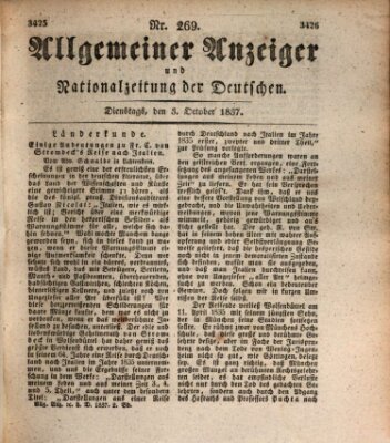 Allgemeiner Anzeiger und Nationalzeitung der Deutschen (Allgemeiner Anzeiger der Deutschen) Dienstag 3. Oktober 1837