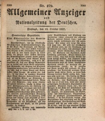 Allgemeiner Anzeiger und Nationalzeitung der Deutschen (Allgemeiner Anzeiger der Deutschen) Freitag 13. Oktober 1837