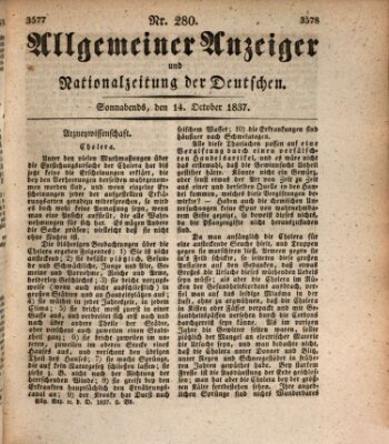 Allgemeiner Anzeiger und Nationalzeitung der Deutschen (Allgemeiner Anzeiger der Deutschen) Samstag 14. Oktober 1837