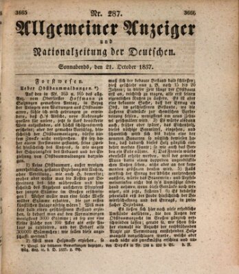 Allgemeiner Anzeiger und Nationalzeitung der Deutschen (Allgemeiner Anzeiger der Deutschen) Samstag 21. Oktober 1837