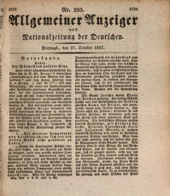 Allgemeiner Anzeiger und Nationalzeitung der Deutschen (Allgemeiner Anzeiger der Deutschen) Freitag 27. Oktober 1837