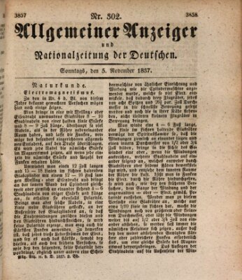 Allgemeiner Anzeiger und Nationalzeitung der Deutschen (Allgemeiner Anzeiger der Deutschen) Sonntag 5. November 1837