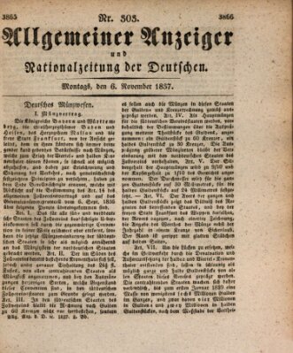 Allgemeiner Anzeiger und Nationalzeitung der Deutschen (Allgemeiner Anzeiger der Deutschen) Montag 6. November 1837