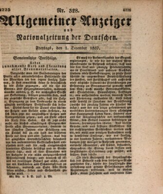 Allgemeiner Anzeiger und Nationalzeitung der Deutschen (Allgemeiner Anzeiger der Deutschen) Freitag 1. Dezember 1837