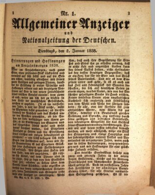 Allgemeiner Anzeiger und Nationalzeitung der Deutschen (Allgemeiner Anzeiger der Deutschen) Dienstag 2. Januar 1838