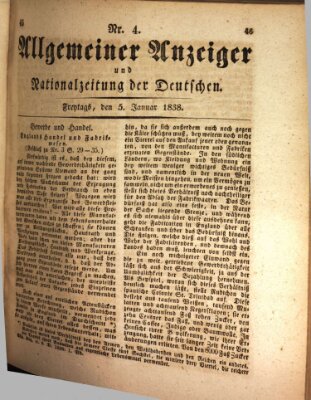 Allgemeiner Anzeiger und Nationalzeitung der Deutschen (Allgemeiner Anzeiger der Deutschen) Freitag 5. Januar 1838