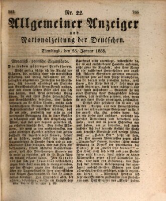 Allgemeiner Anzeiger und Nationalzeitung der Deutschen (Allgemeiner Anzeiger der Deutschen) Dienstag 23. Januar 1838