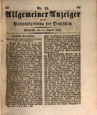 Allgemeiner Anzeiger und Nationalzeitung der Deutschen (Allgemeiner Anzeiger der Deutschen) Mittwoch 24. Januar 1838