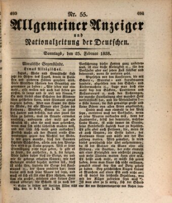 Allgemeiner Anzeiger und Nationalzeitung der Deutschen (Allgemeiner Anzeiger der Deutschen) Sonntag 25. Februar 1838