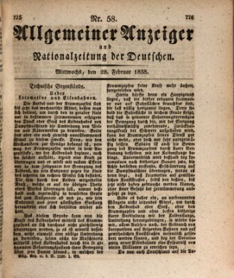 Allgemeiner Anzeiger und Nationalzeitung der Deutschen (Allgemeiner Anzeiger der Deutschen) Mittwoch 28. Februar 1838