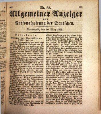 Allgemeiner Anzeiger und Nationalzeitung der Deutschen (Allgemeiner Anzeiger der Deutschen) Samstag 10. März 1838