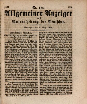 Allgemeiner Anzeiger und Nationalzeitung der Deutschen (Allgemeiner Anzeiger der Deutschen) Montag 7. Mai 1838