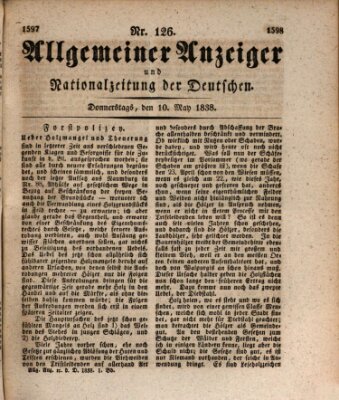 Allgemeiner Anzeiger und Nationalzeitung der Deutschen (Allgemeiner Anzeiger der Deutschen) Donnerstag 10. Mai 1838