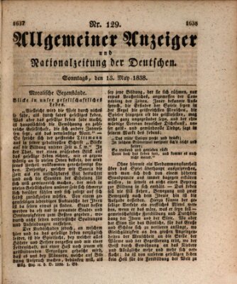 Allgemeiner Anzeiger und Nationalzeitung der Deutschen (Allgemeiner Anzeiger der Deutschen) Sonntag 13. Mai 1838