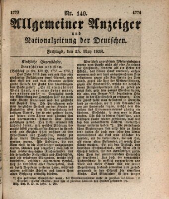 Allgemeiner Anzeiger und Nationalzeitung der Deutschen (Allgemeiner Anzeiger der Deutschen) Freitag 25. Mai 1838