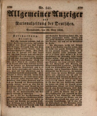 Allgemeiner Anzeiger und Nationalzeitung der Deutschen (Allgemeiner Anzeiger der Deutschen) Samstag 26. Mai 1838