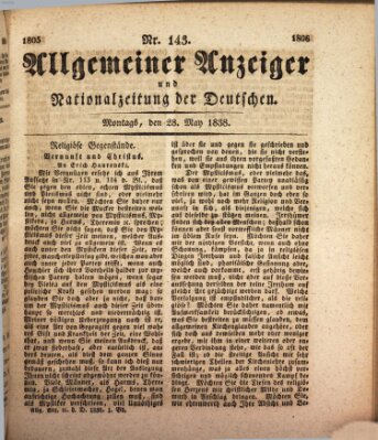 Allgemeiner Anzeiger und Nationalzeitung der Deutschen (Allgemeiner Anzeiger der Deutschen) Montag 28. Mai 1838