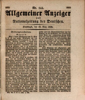 Allgemeiner Anzeiger und Nationalzeitung der Deutschen (Allgemeiner Anzeiger der Deutschen) Dienstag 29. Mai 1838