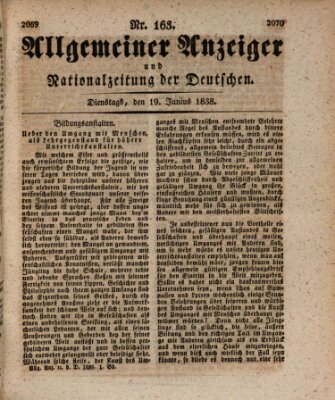 Allgemeiner Anzeiger und Nationalzeitung der Deutschen (Allgemeiner Anzeiger der Deutschen) Dienstag 19. Juni 1838