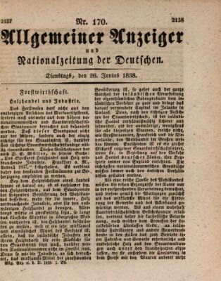 Allgemeiner Anzeiger und Nationalzeitung der Deutschen (Allgemeiner Anzeiger der Deutschen) Dienstag 26. Juni 1838