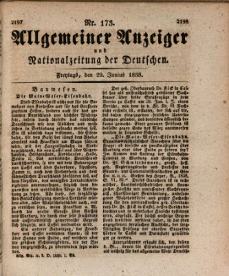Allgemeiner Anzeiger und Nationalzeitung der Deutschen (Allgemeiner Anzeiger der Deutschen) Freitag 29. Juni 1838