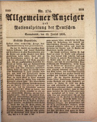 Allgemeiner Anzeiger und Nationalzeitung der Deutschen (Allgemeiner Anzeiger der Deutschen) Samstag 30. Juni 1838