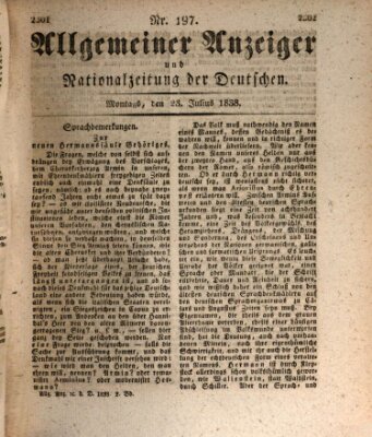 Allgemeiner Anzeiger und Nationalzeitung der Deutschen (Allgemeiner Anzeiger der Deutschen) Montag 23. Juli 1838